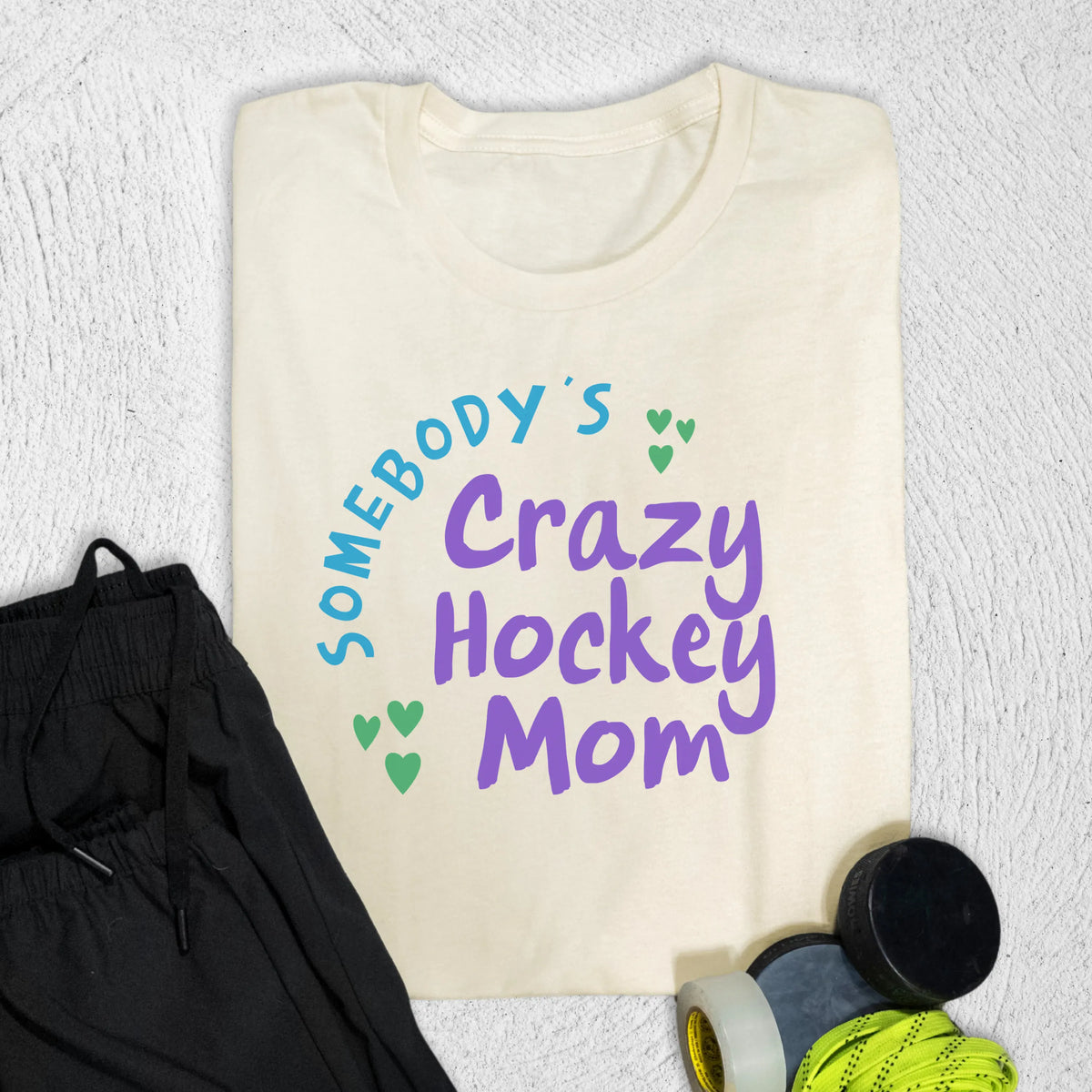Crazy Hockey Mom T-Shirt Natural / S T-Shirt