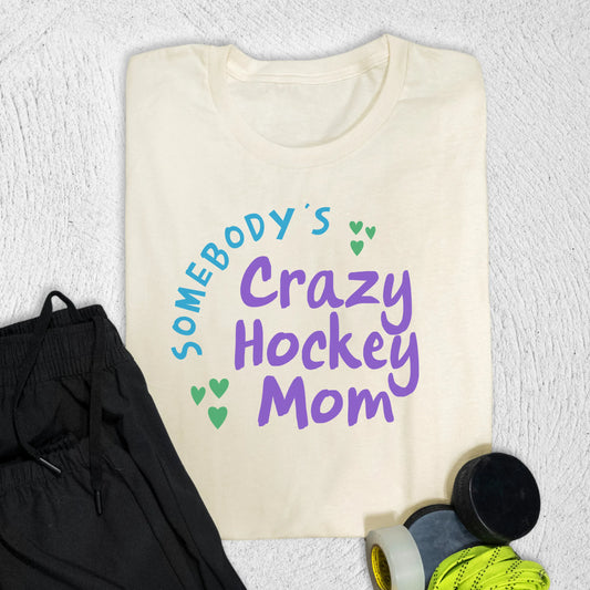 Crazy Hockey Mom T-Shirt Natural / S T-Shirt
