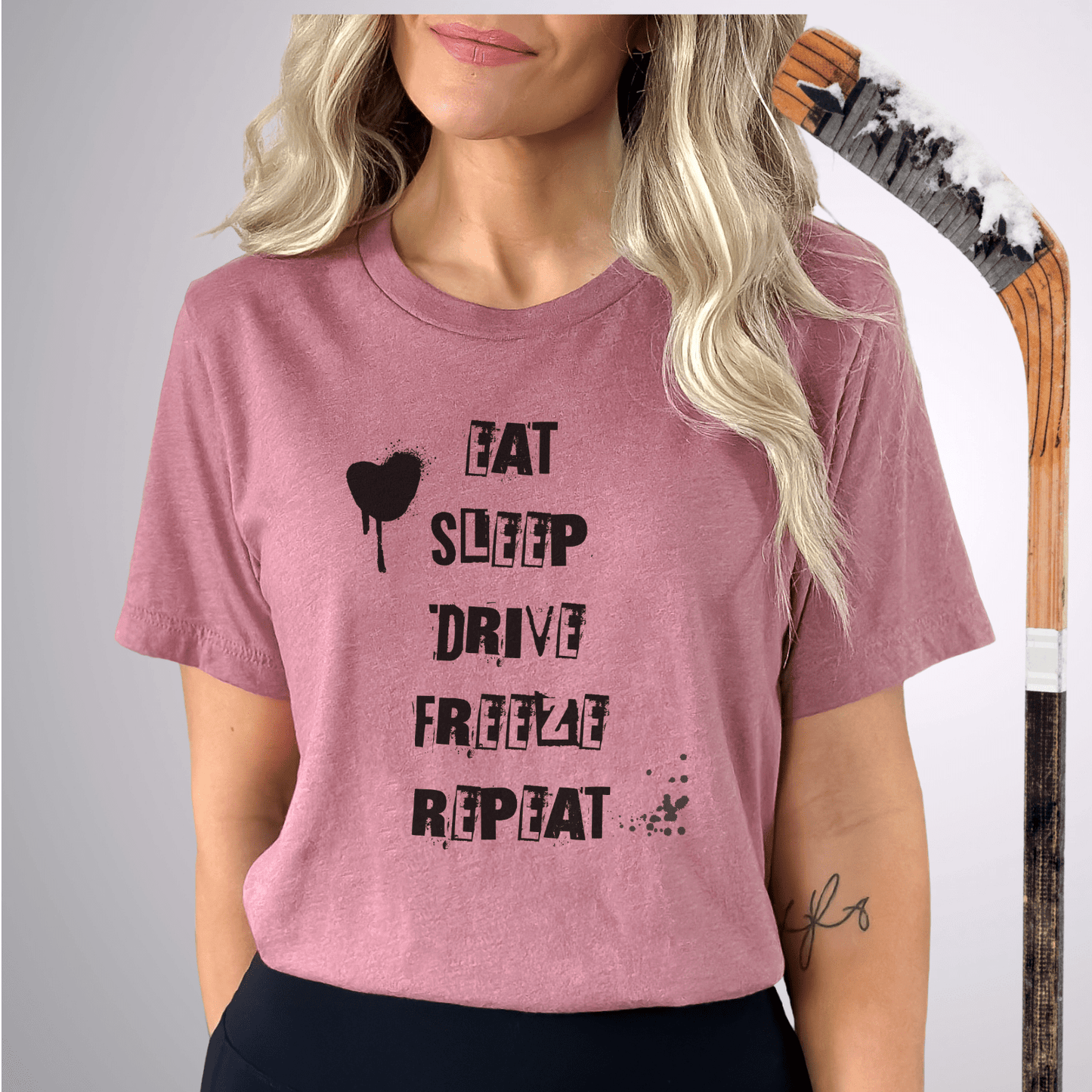 Eat Sleep Drive Freeze T-Shirt Heather Mauve / S T-Shirt