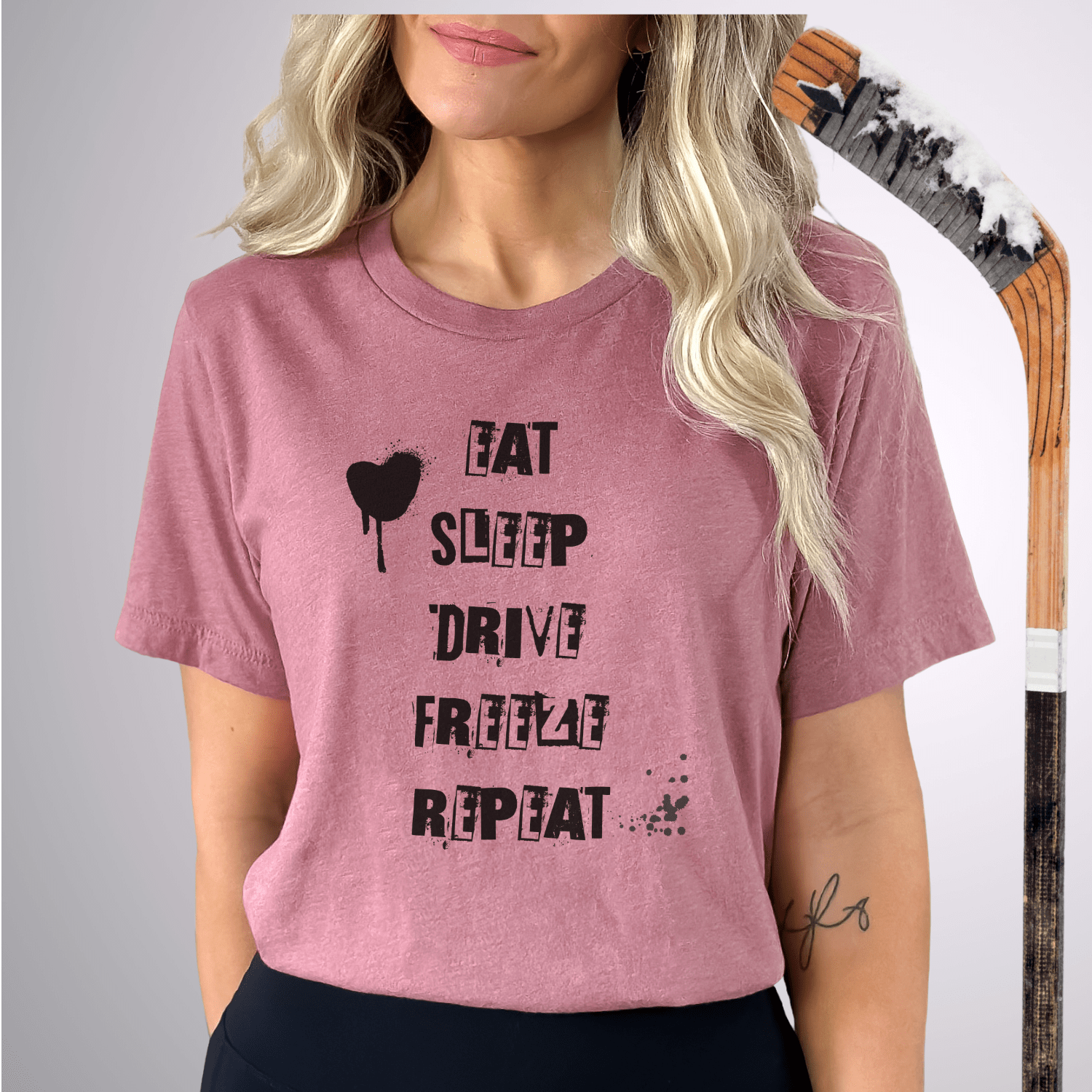 Eat Sleep Drive Freeze T-Shirt Heather Mauve / S T-Shirt