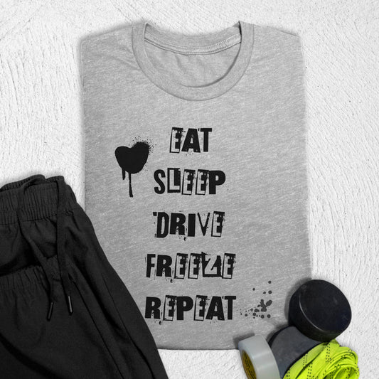 Eat Sleep Freeze T-Shirt Athletic Heather / S T-Shirt