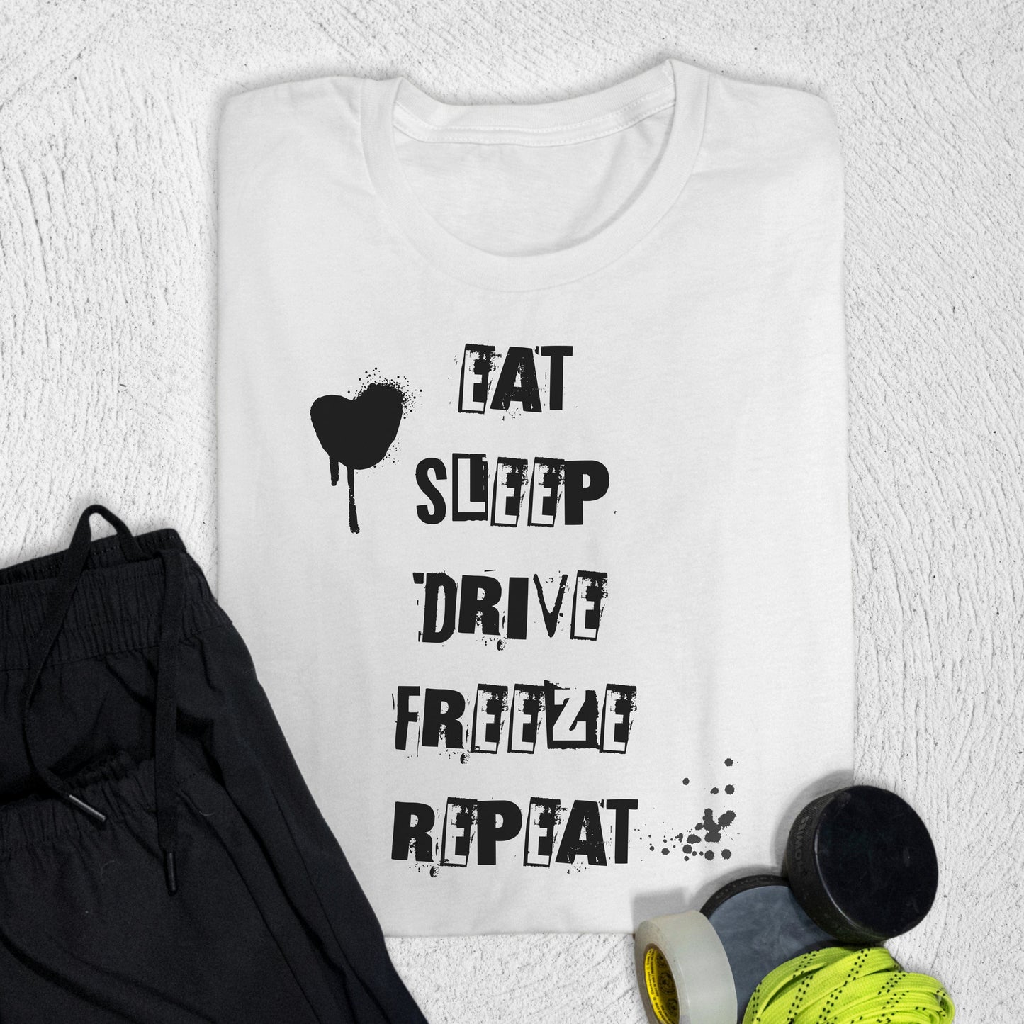 Eat Sleep Freeze T-Shirt White / S T-Shirt