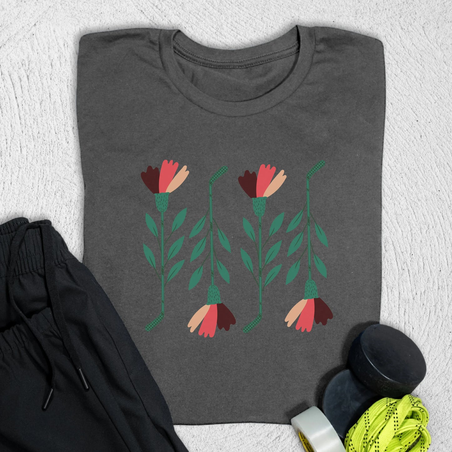 Floral T-Shirt S / Asphalt T-Shirt