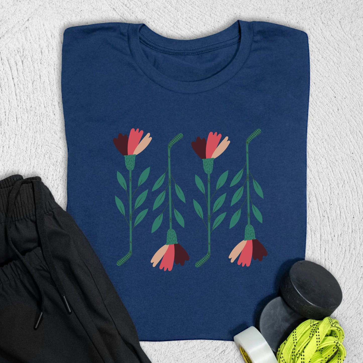 Floral T-Shirt S / Navy T-Shirt