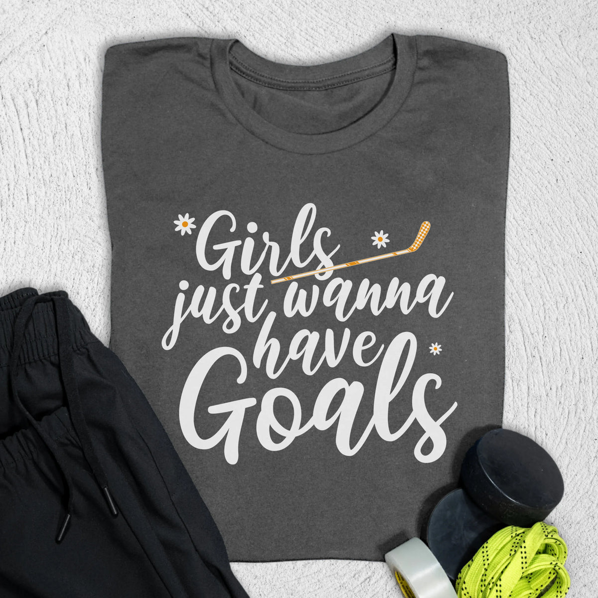 Girls Want Goals T-Shirt S / Asphalt T-Shirt