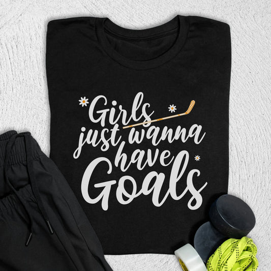 Girls Want Goals T-Shirt S / Black T-Shirt