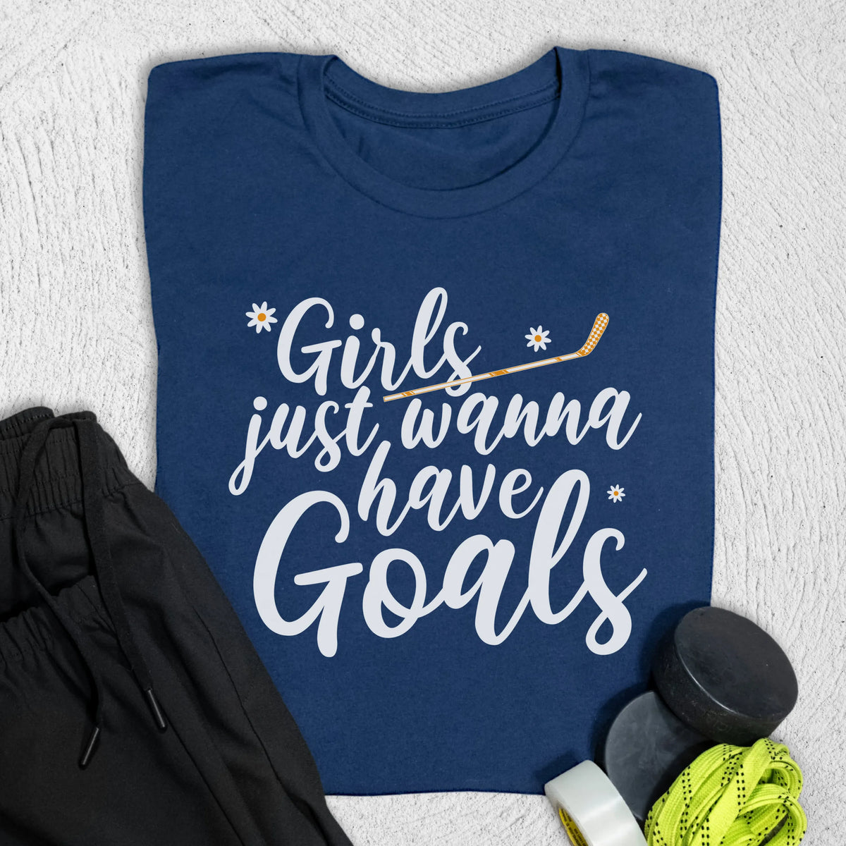 Girls Want Goals T-Shirt S / Navy T-Shirt