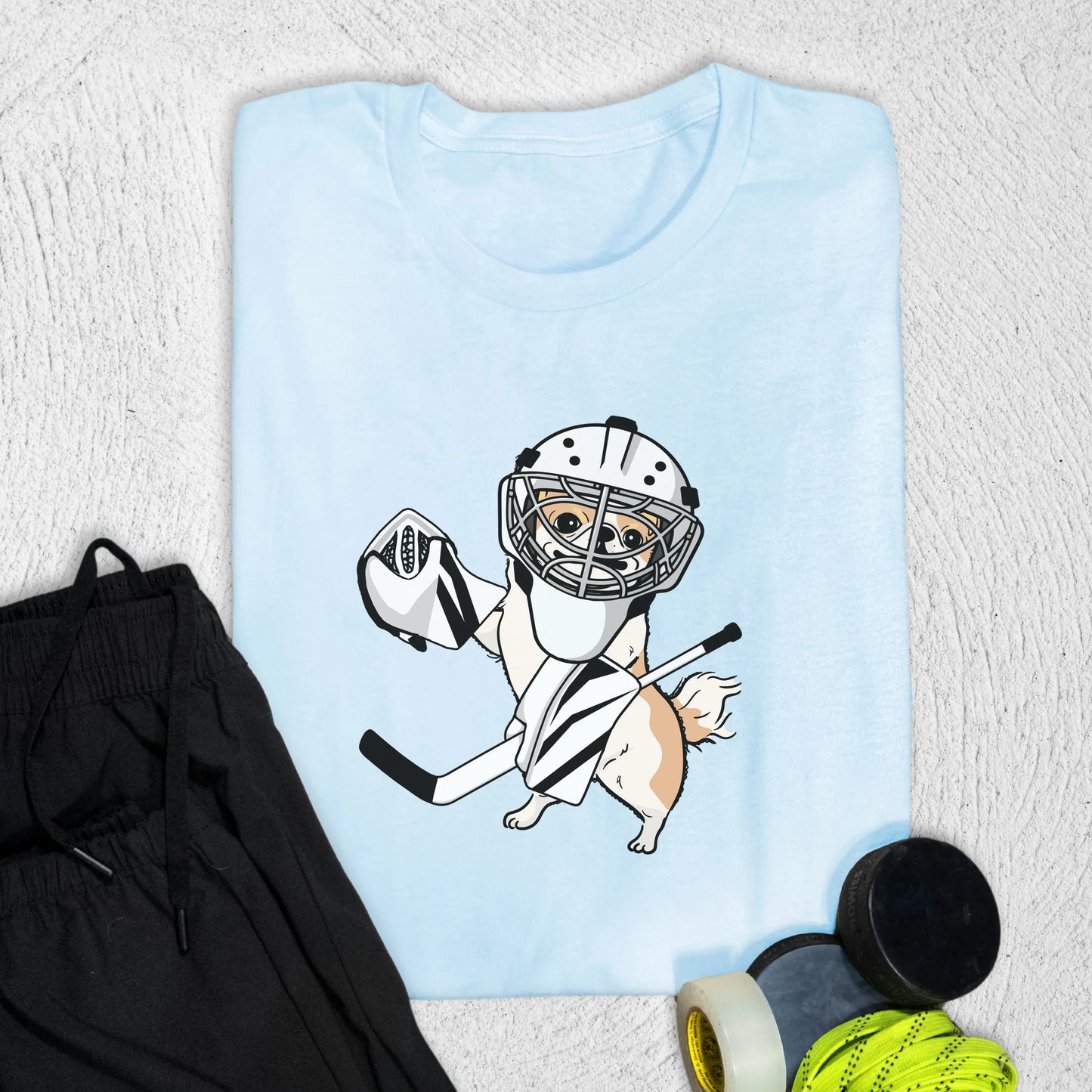 Goalie Dog T-Shirt S / Baby Blue T-Shirt