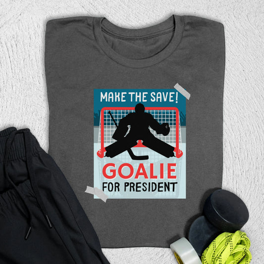 Goalie for President T-Shirt Asphalt / S T-Shirt