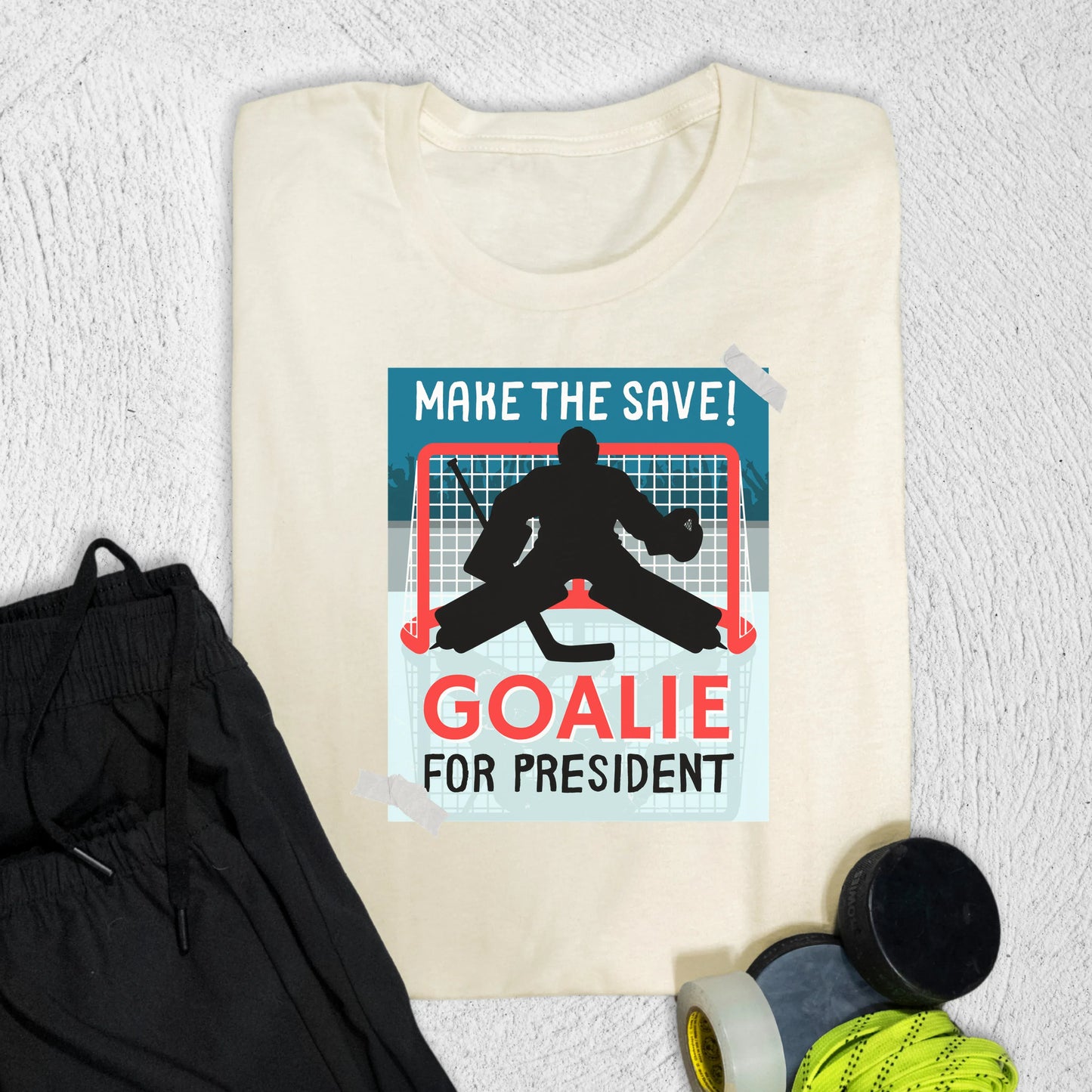 Goalie for President T-Shirt Natural / S T-Shirt