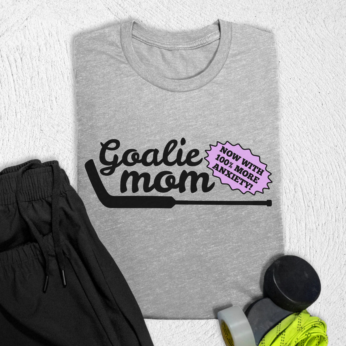 Goalie Mom Anxiety T-Shirt Athletic Heather / S T-Shirt