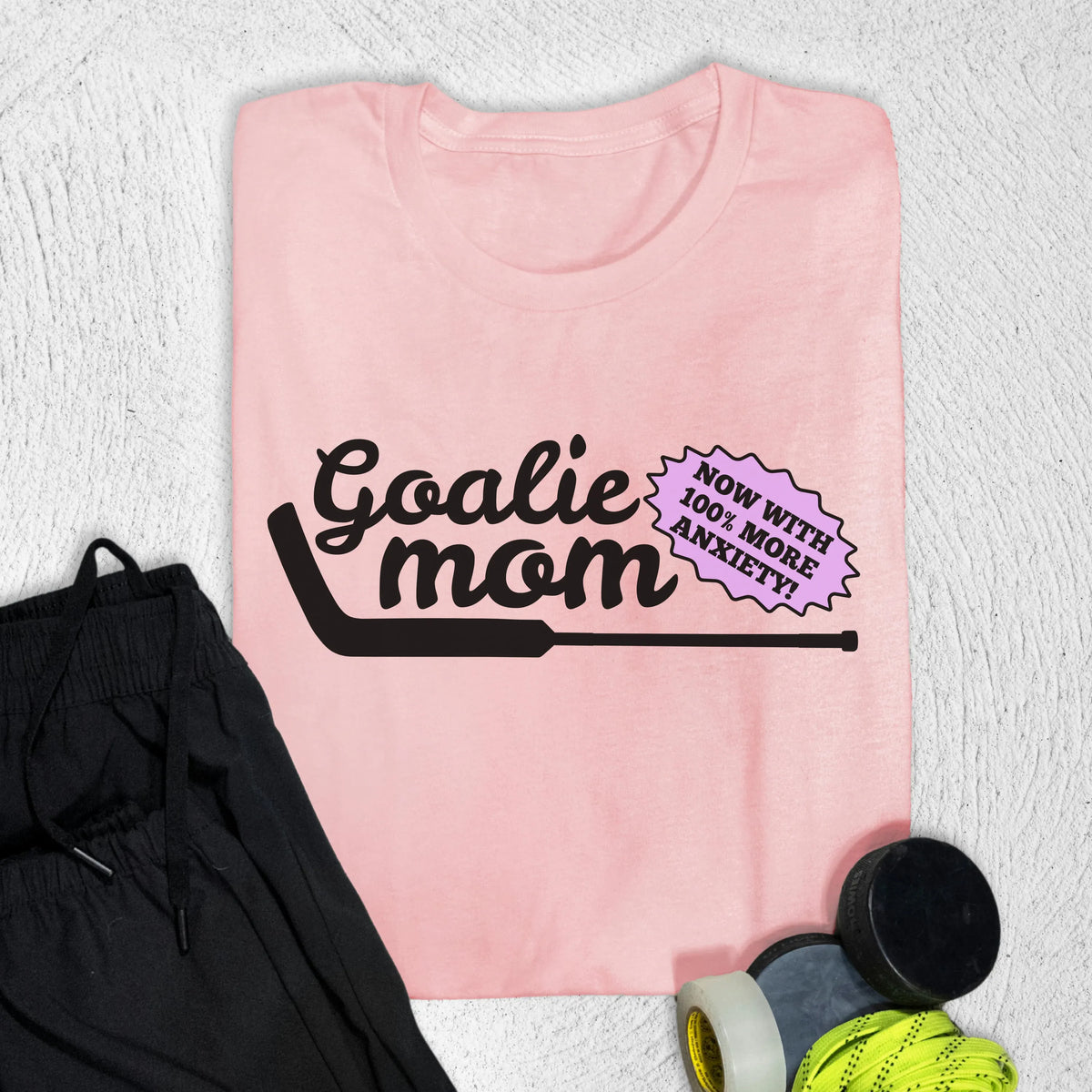 Goalie Mom Anxiety T-Shirt Pink / S T-Shirt