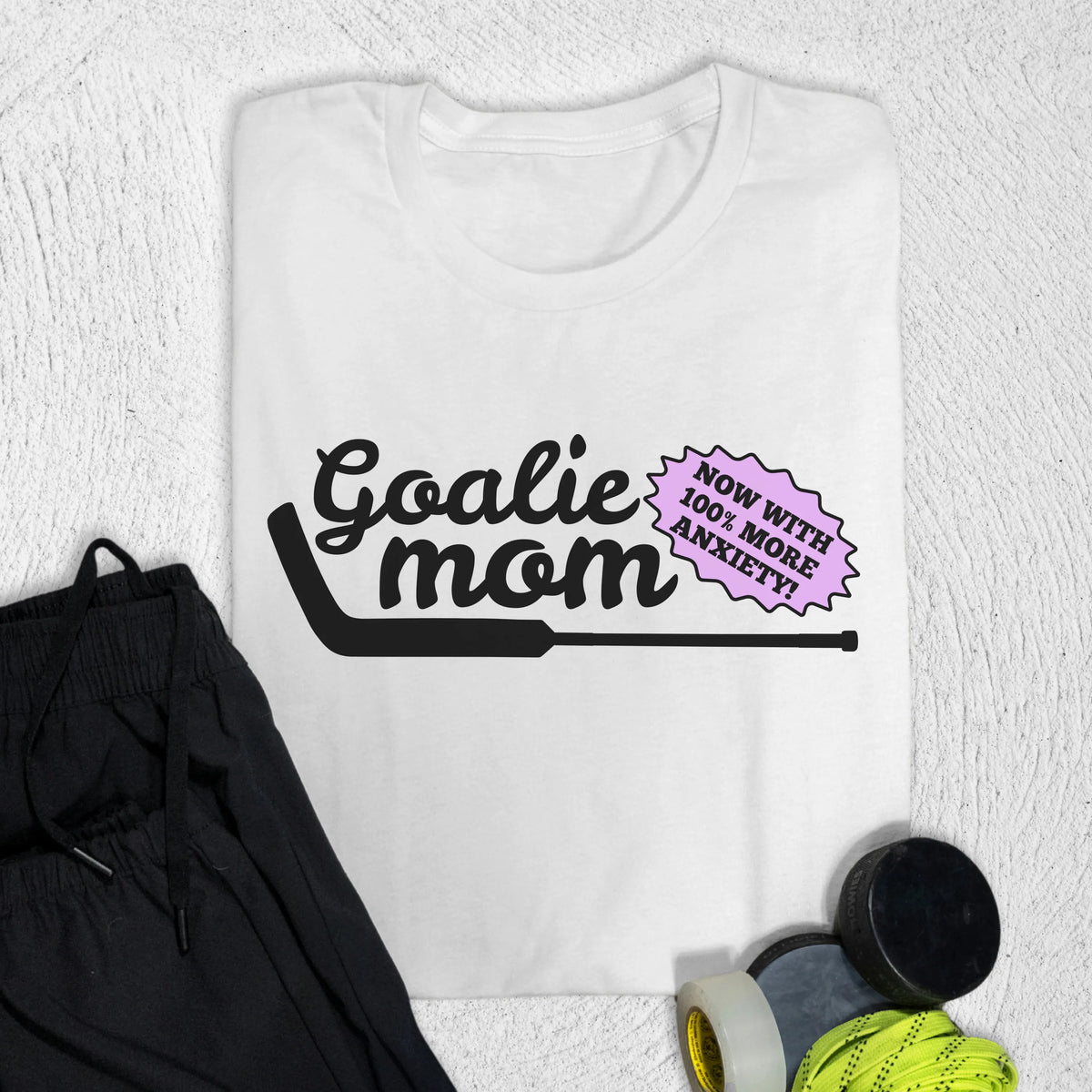 Goalie Mom Anxiety T-Shirt White / S T-Shirt