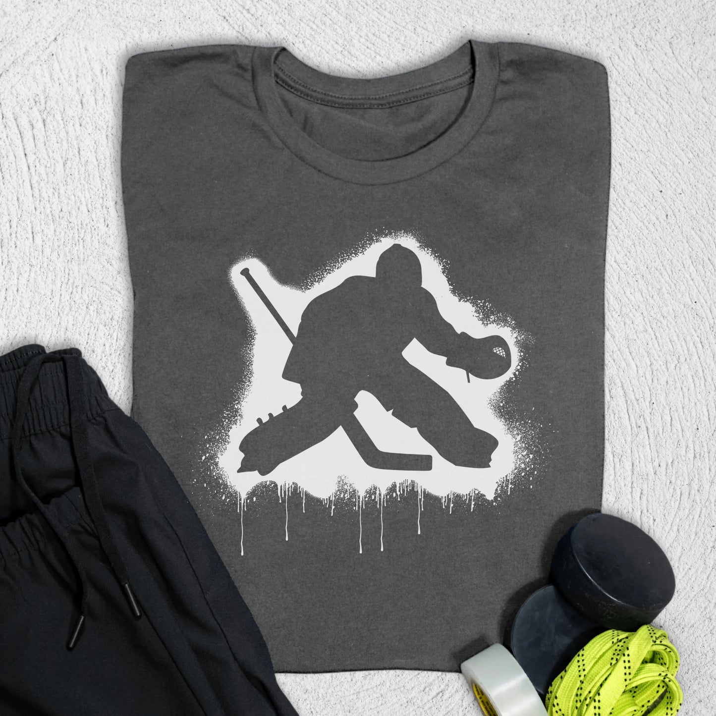 Goalie Stencil T-Shirt S / Asphalt T-Shirt