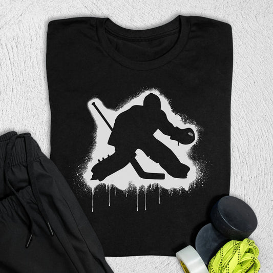 Goalie Stencil T-Shirt S / Black T-Shirt