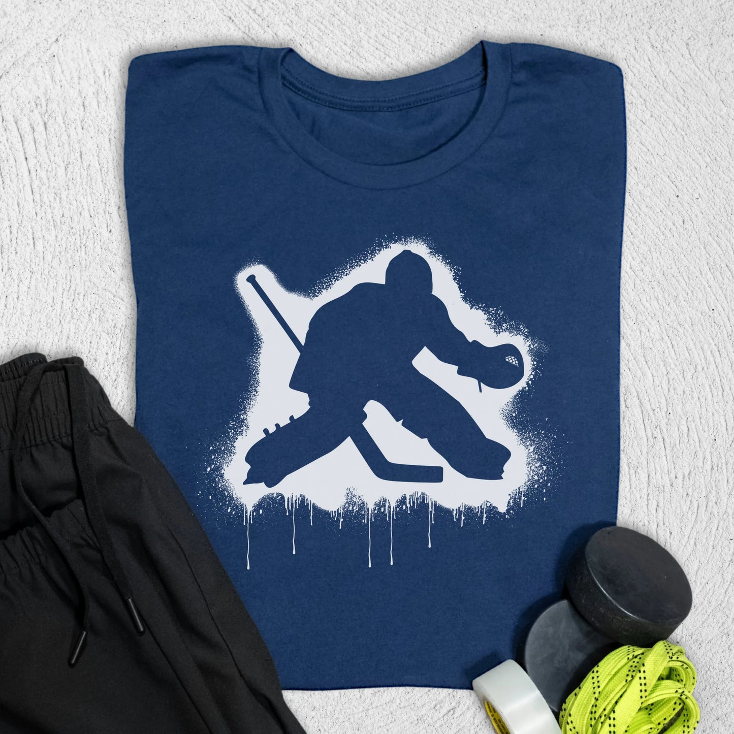Goalie Stencil T-Shirt S / Navy T-Shirt