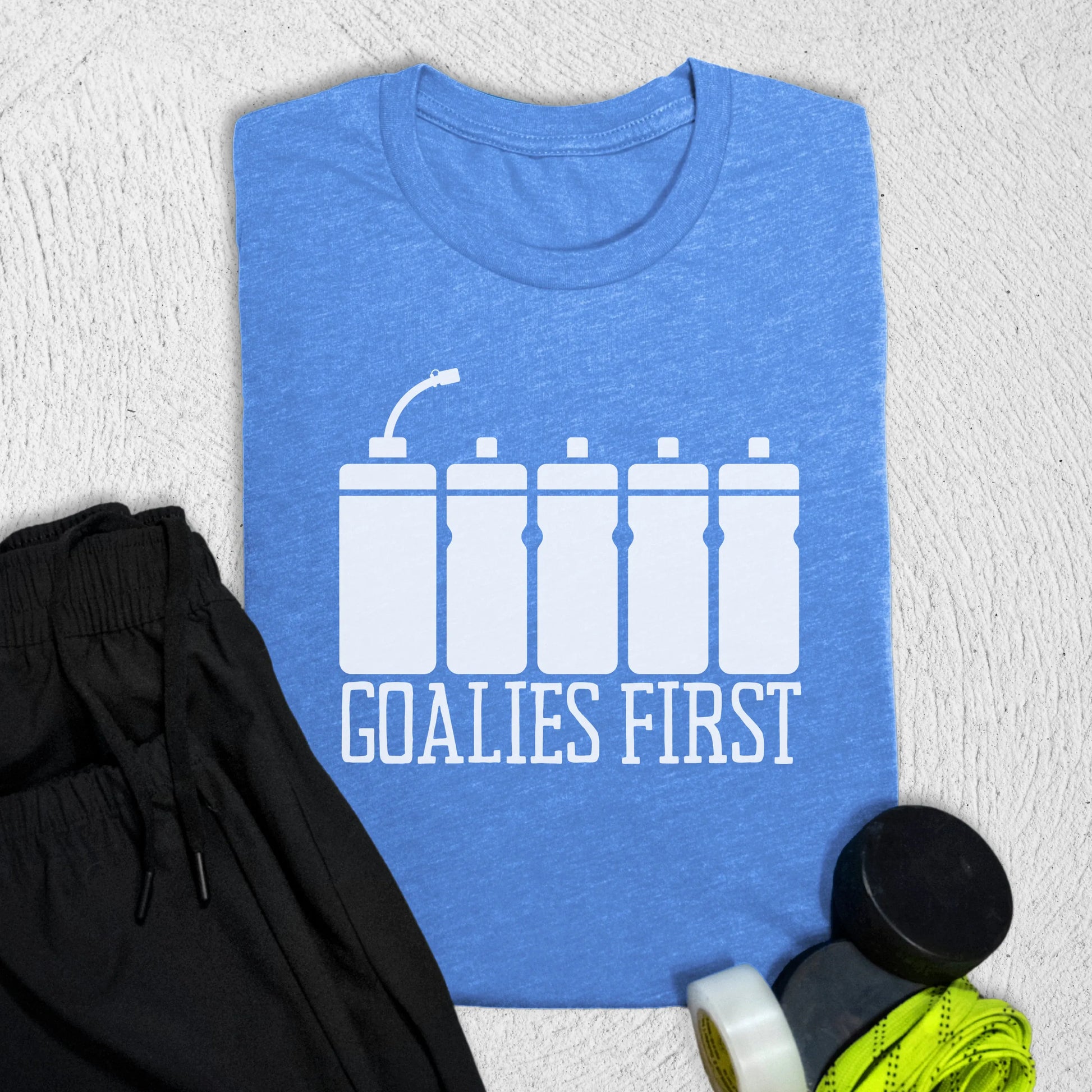 Goalies First T-Shirt Heather Columbia Blue / S T-Shirt