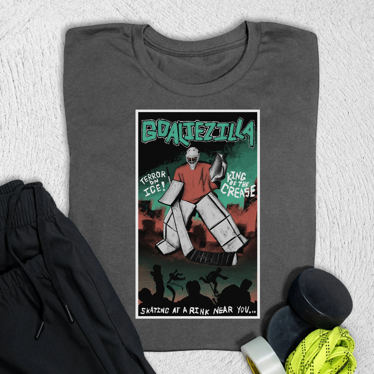 Goaliezilla T-Shirt S / Asphalt T-Shirt