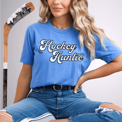 Hockey Auntie T-Shirt Heather Columbia Blue / S T-Shirt