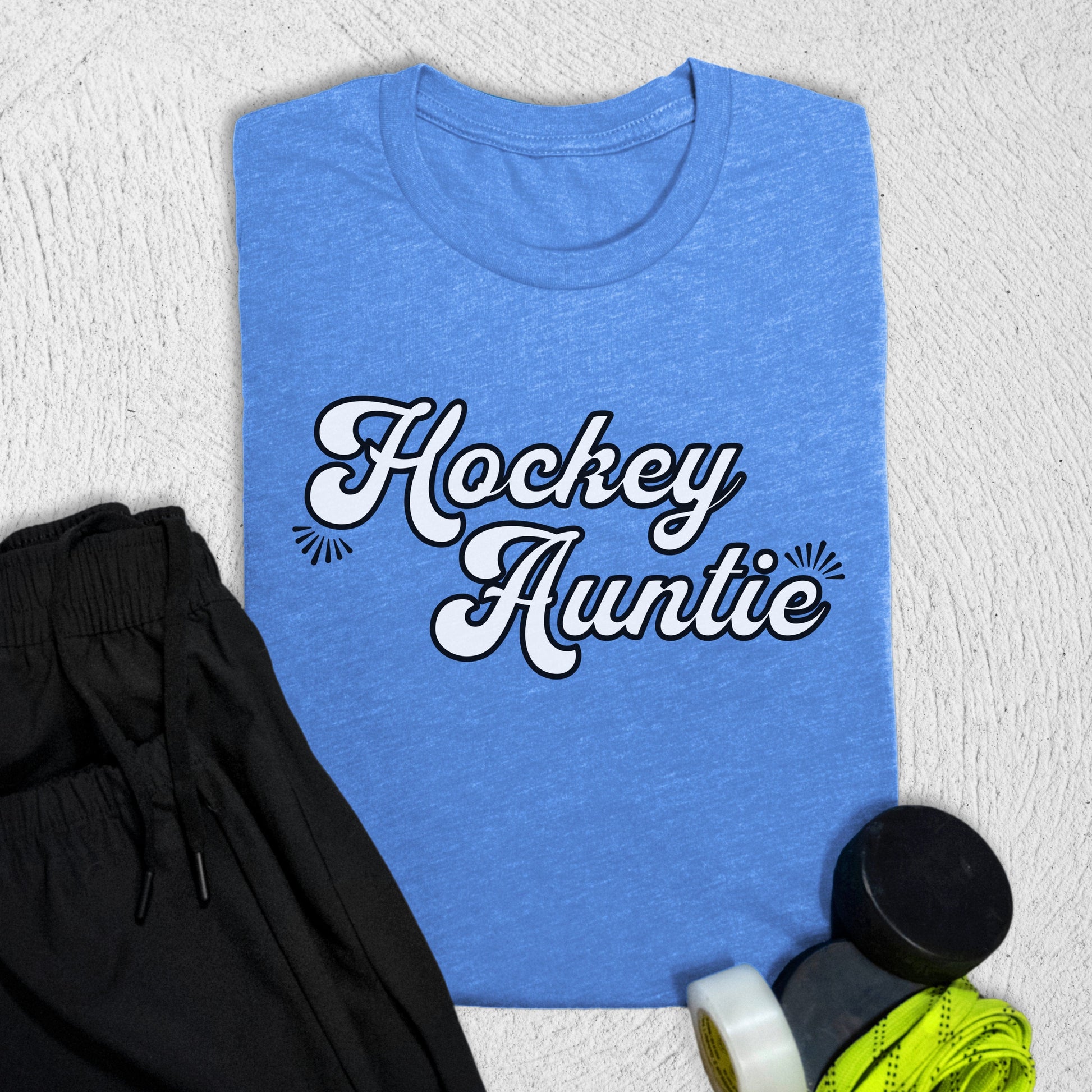 Hockey Auntie T-Shirt Heather Columbia Blue / S T-Shirt