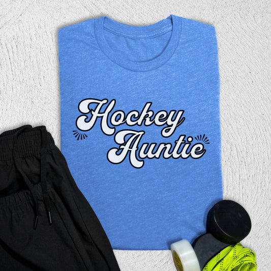 Hockey Auntie T-Shirt Heather Columbia Blue / S T-Shirt