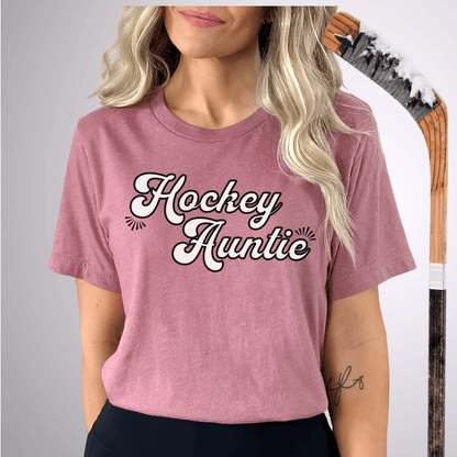 Hockey Auntie T-Shirt Heather Mauve / S T-Shirt