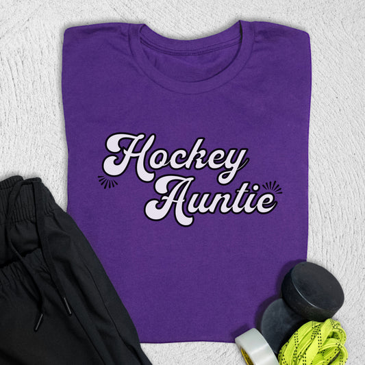 Hockey Auntie T-Shirt Team Purple / S T-Shirt