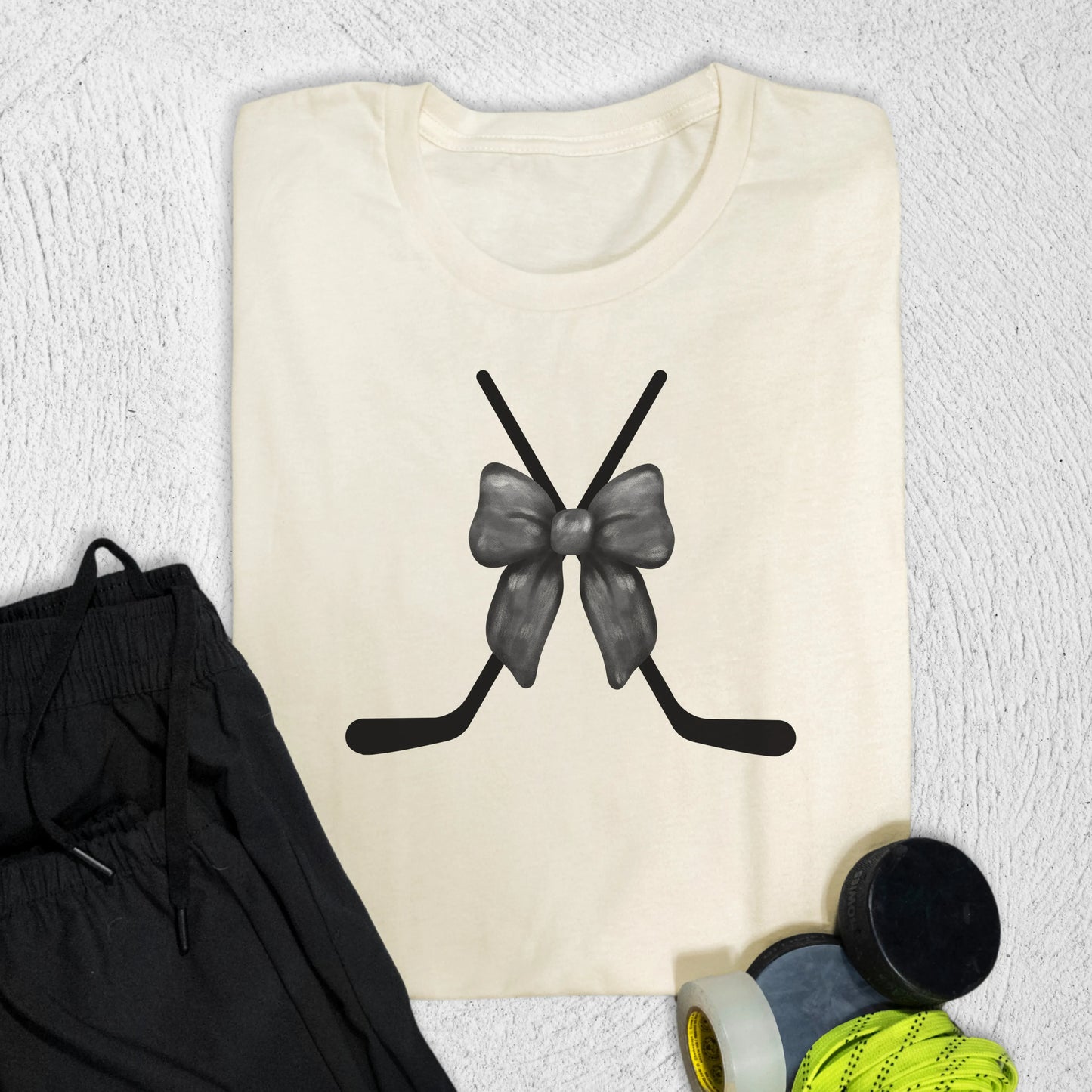 Hockey Bow T-Shirt Natural / S T-Shirt