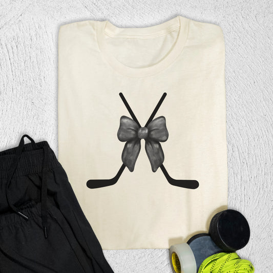 Hockey Bow T-Shirt Natural / S T-Shirt