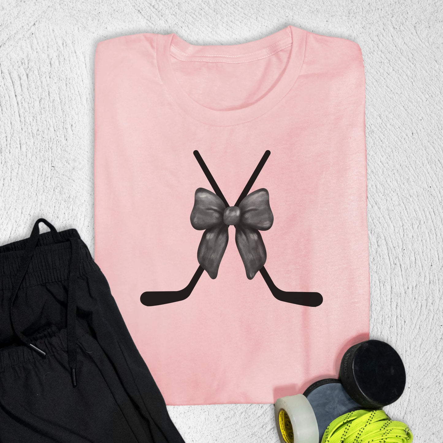 Hockey Bow T-Shirt Pink / S T-Shirt