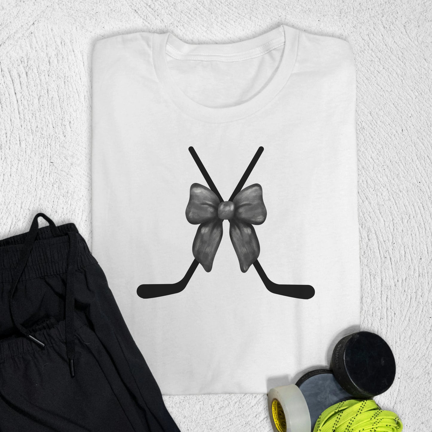 Hockey Bow T-Shirt White / S T-Shirt