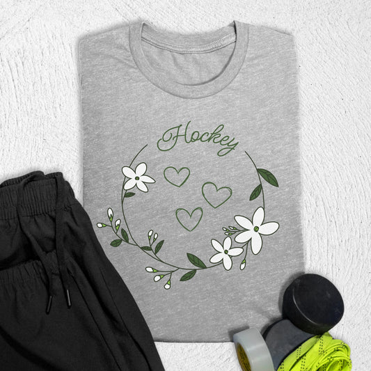 Hockey Heart Doodle T-Shirt Athletic Heather / S T-Shirt