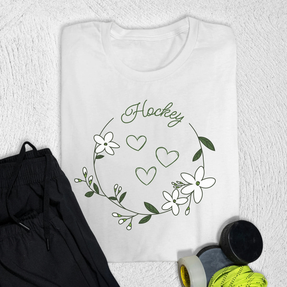 Hockey Heart Doodle T-Shirt White / S T-Shirt