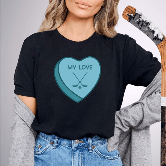 Hockey Hearts T-Shirt Black / S T-Shirt