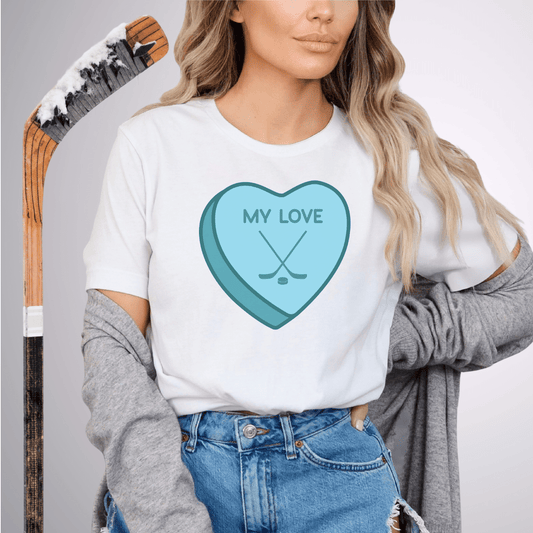 Hockey Hearts T-Shirt White / S T-Shirt