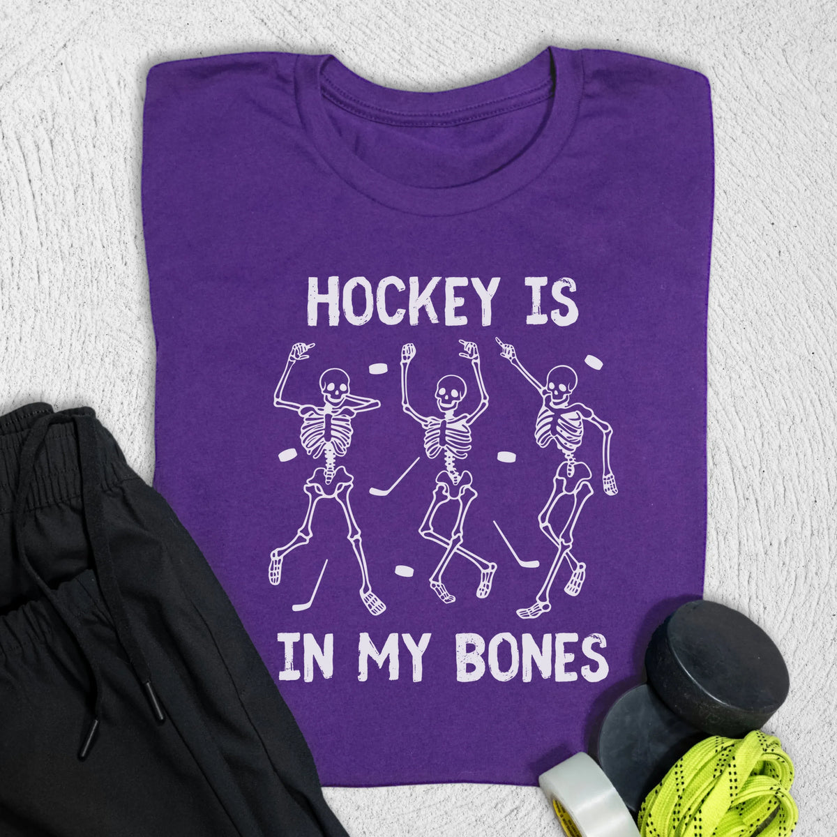 Hockey in My Bones T-Shirt S / Team Purple T-Shirt