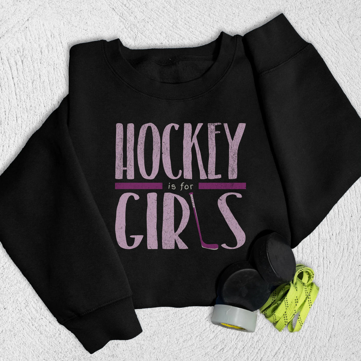 Hockey is for Girls Sweatshirt S / Black Sweatshirt