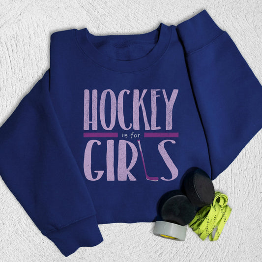 Hockey is for Girls Sweatshirt S / Navy Sweatshirt