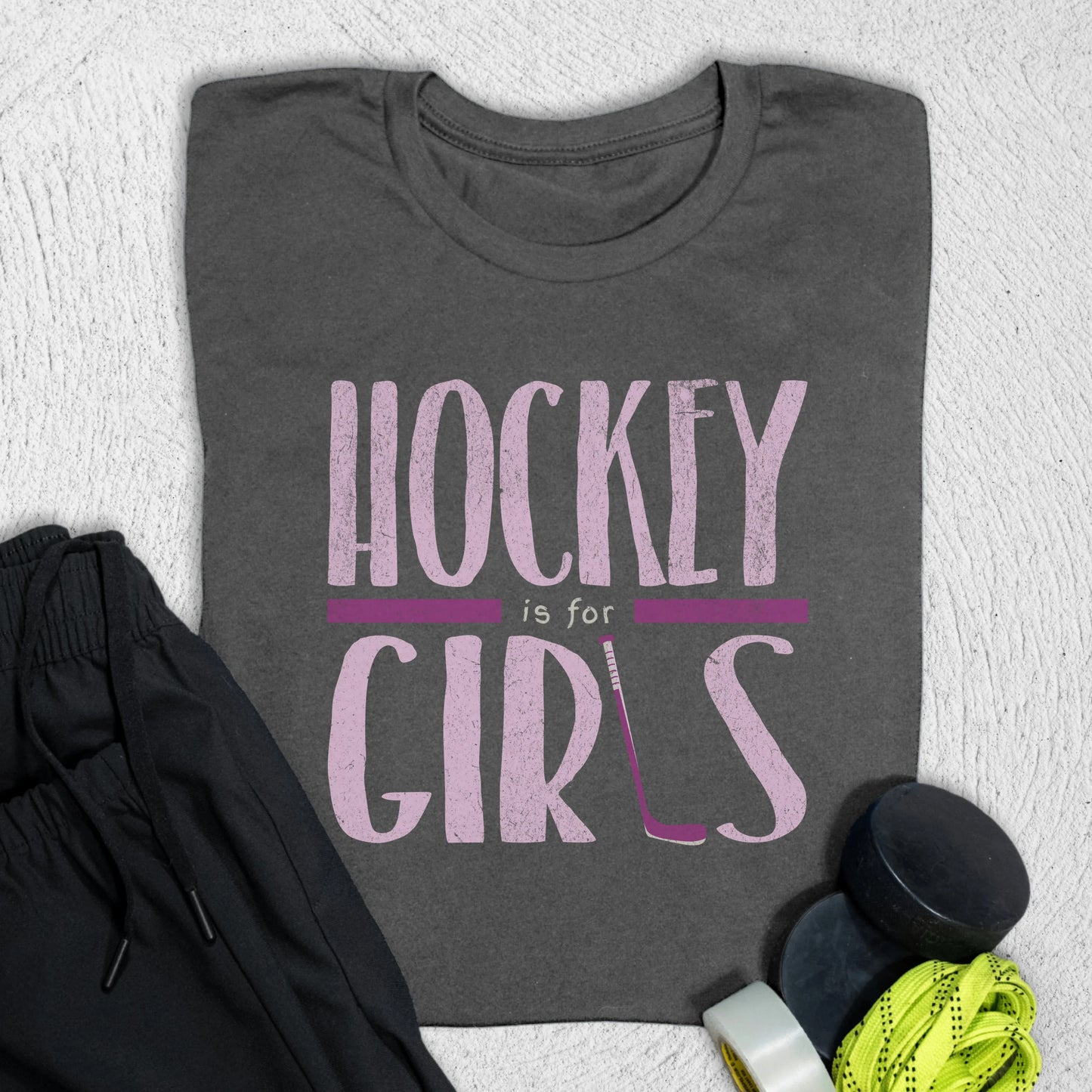 Hockey is for Girls T-Shirt Asphalt / S T-Shirt