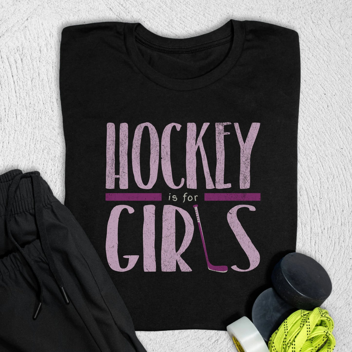 Hockey is for Girls T-Shirt Black / S T-Shirt
