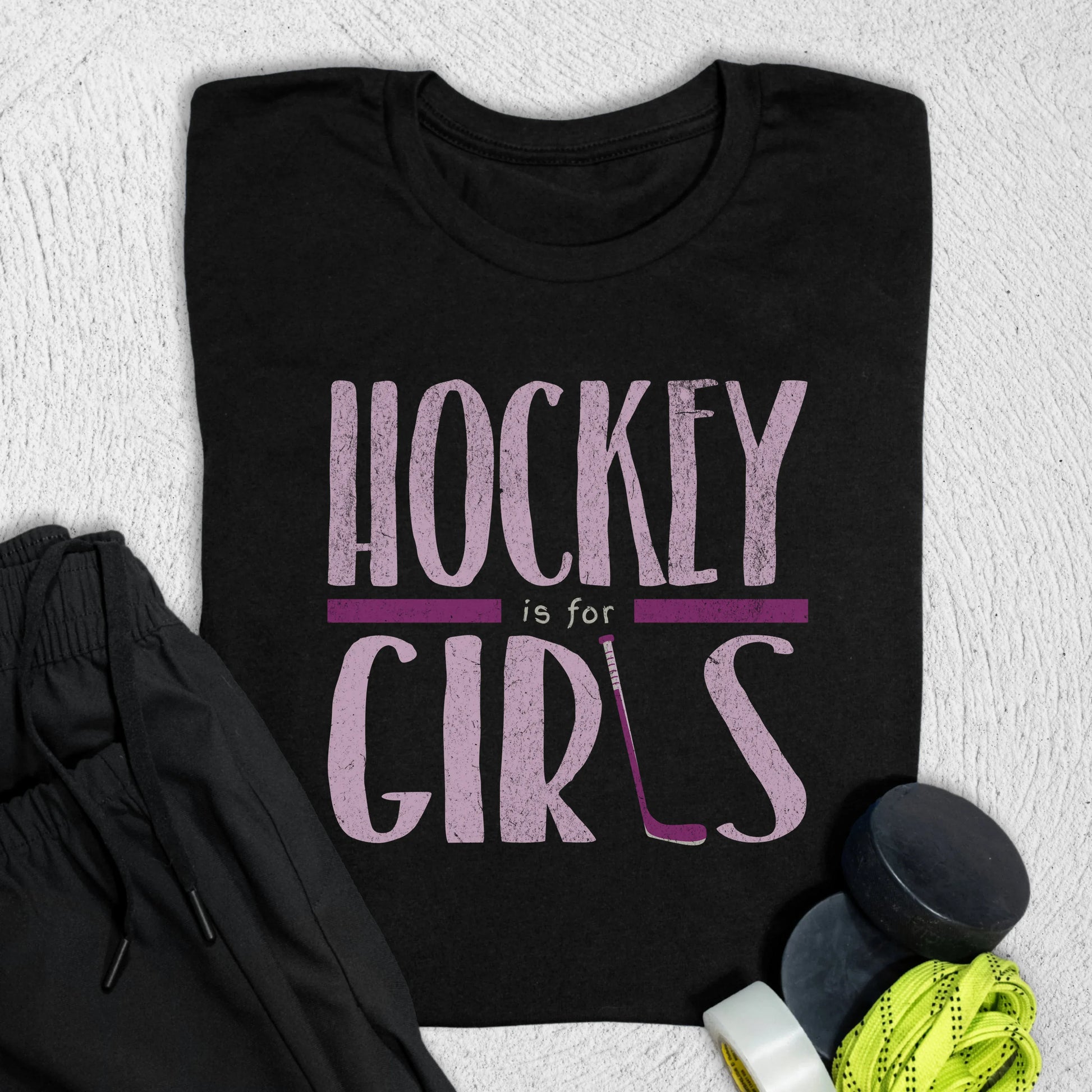 Hockey is for Girls T-Shirt Black / S T-Shirt