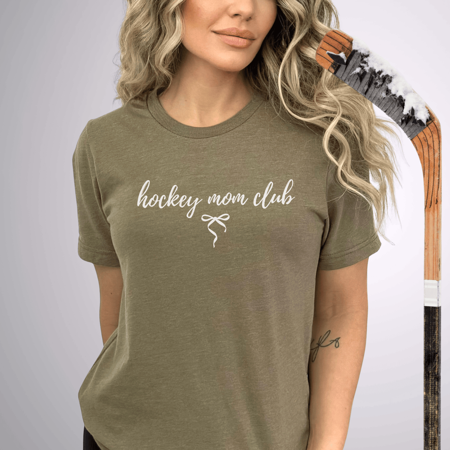 Hockey Mom Club T-Shirt Heather Olive / S T-Shirt