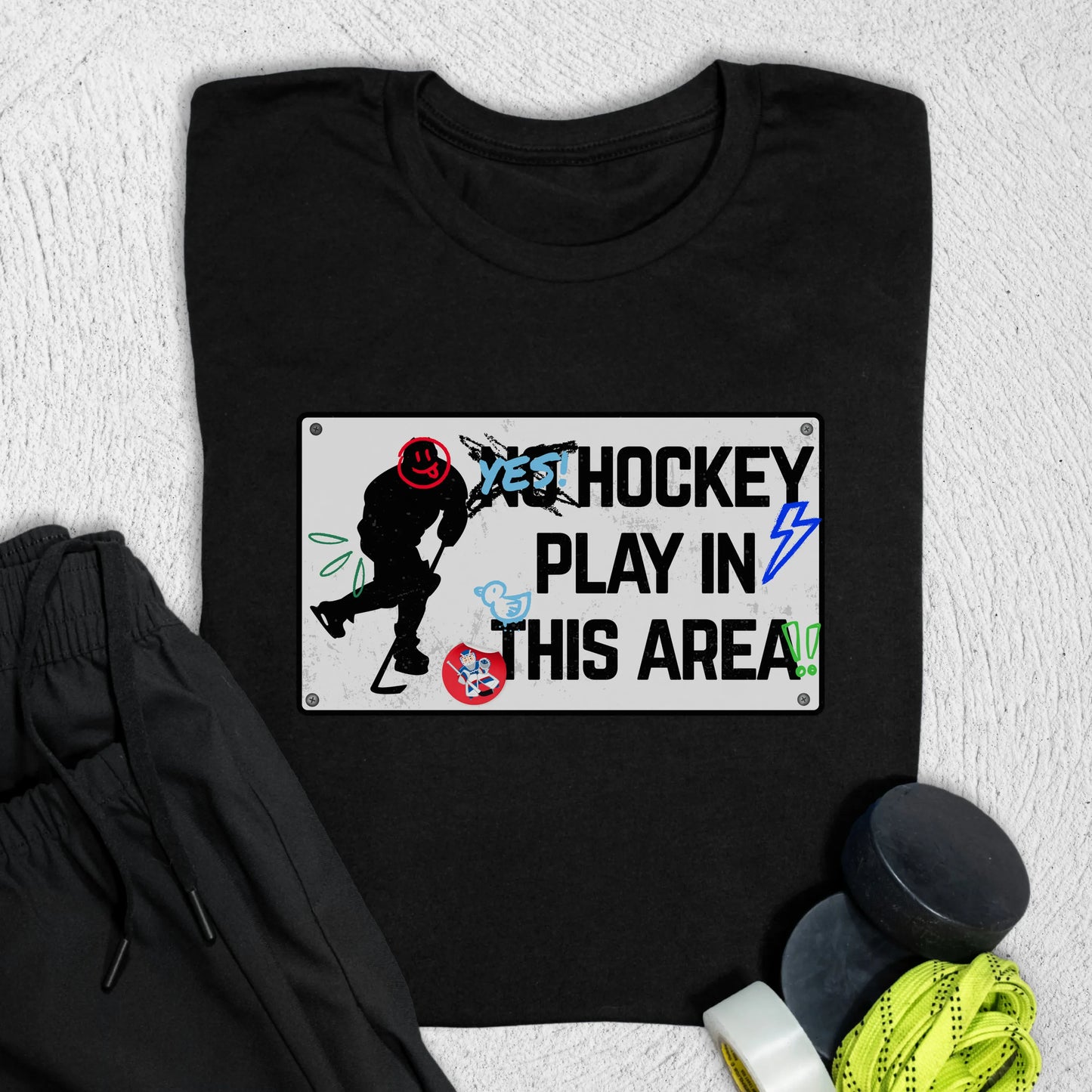 Hockey Play T-Shirt S / Black T-Shirt