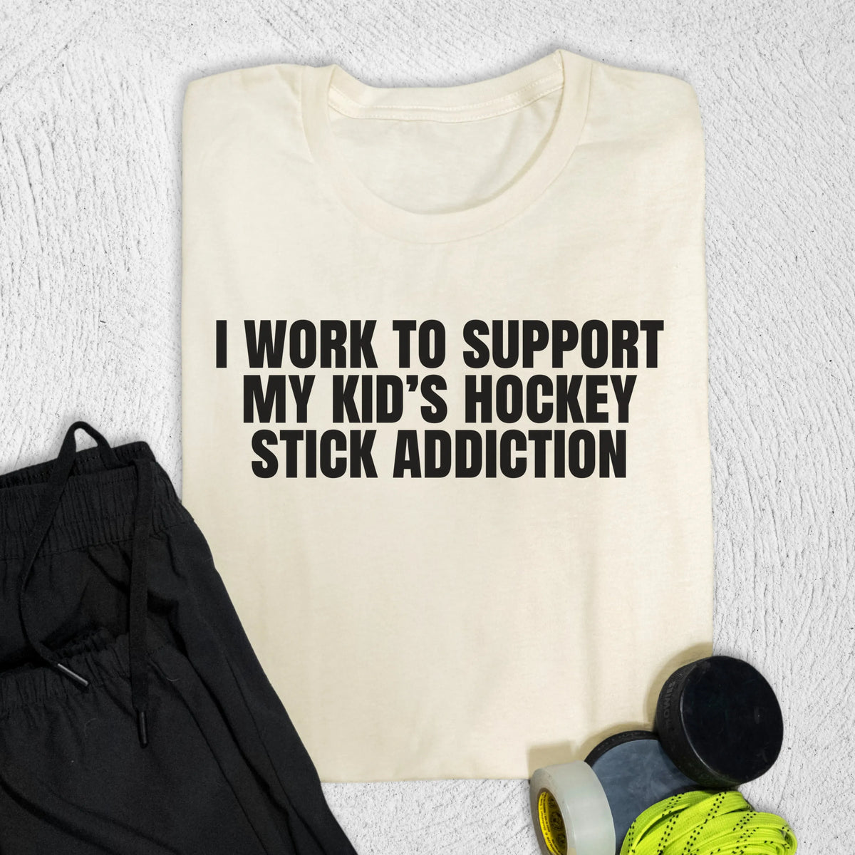 Hockey Stick Addiction T-Shirt S / Natural T-Shirt