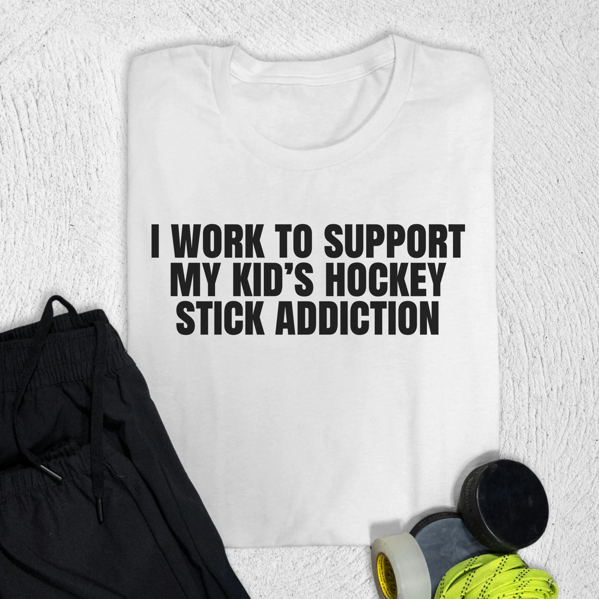 Hockey Stick Addiction T-Shirt S / White T-Shirt