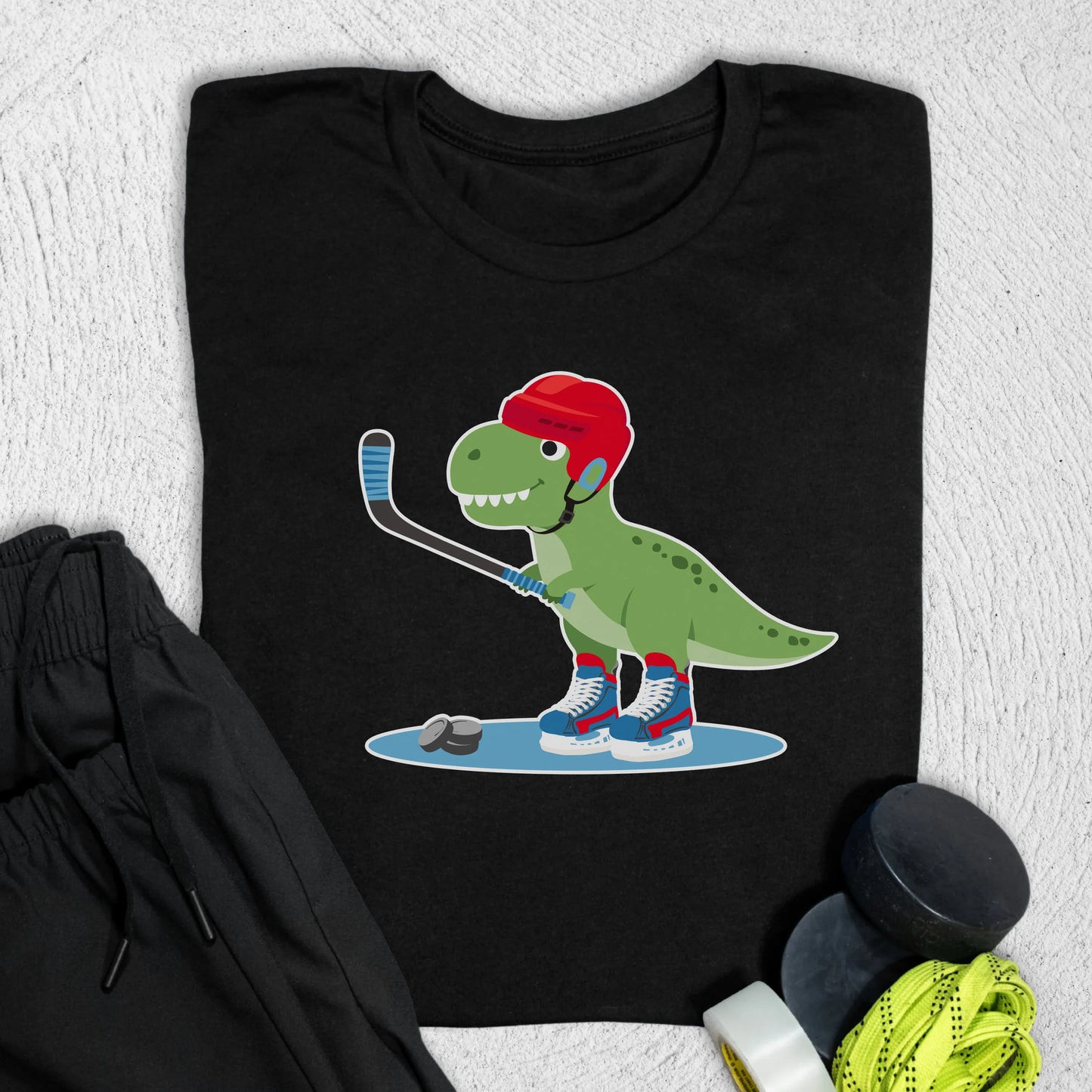 Hockeysaurus T-Shirt S / Black T-Shirt