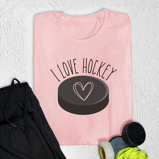 I LOVE HOCKEY T-Shirt S / Pink T-Shirt