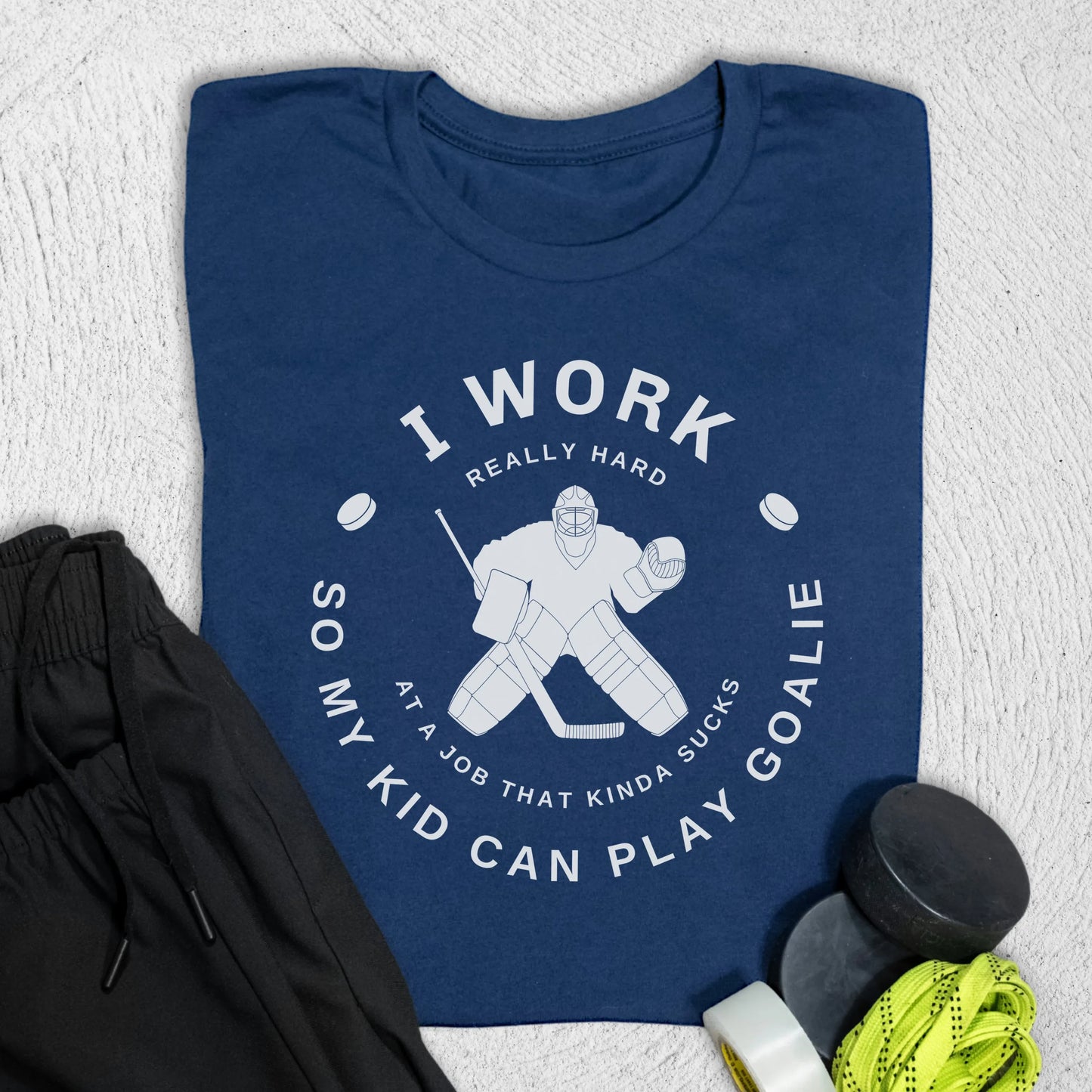 I Work Hard T-Shirt S / Navy T-Shirt