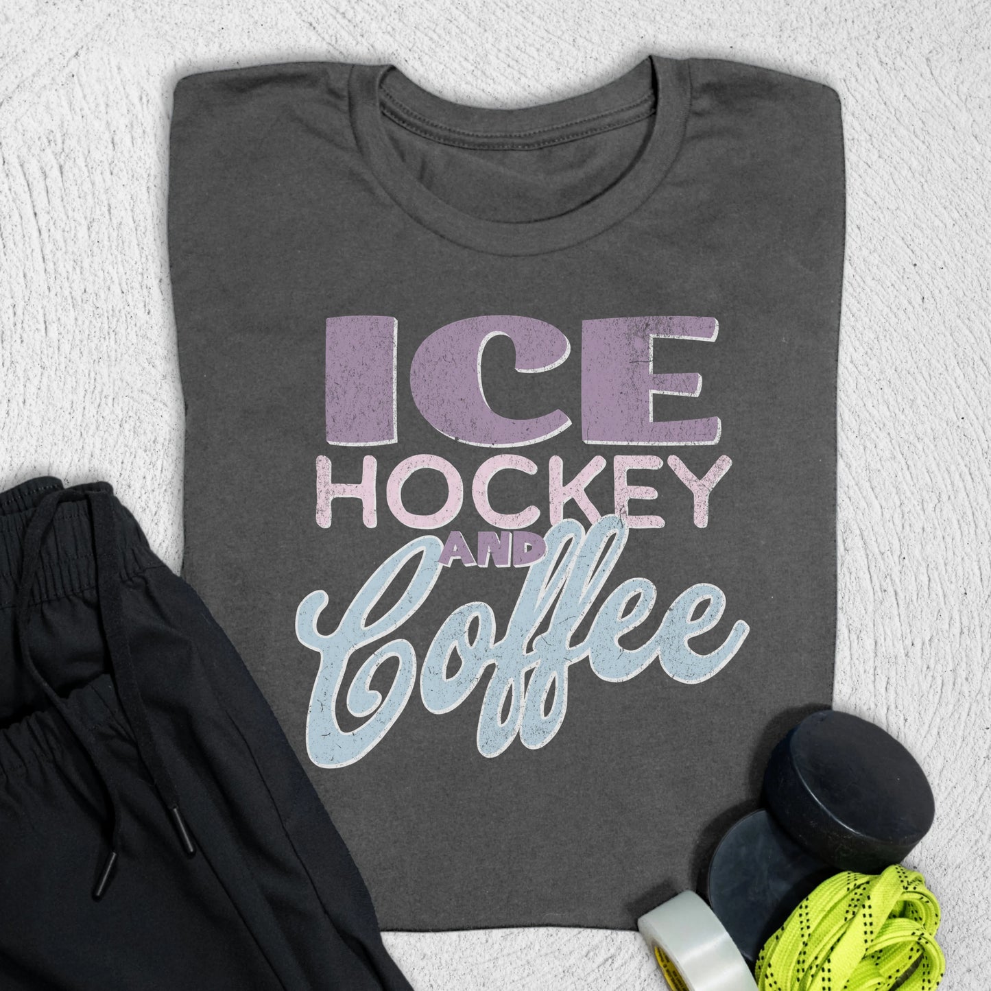 Ice Hockey and Coffee T-Shirt Asphalt / S T-Shirt
