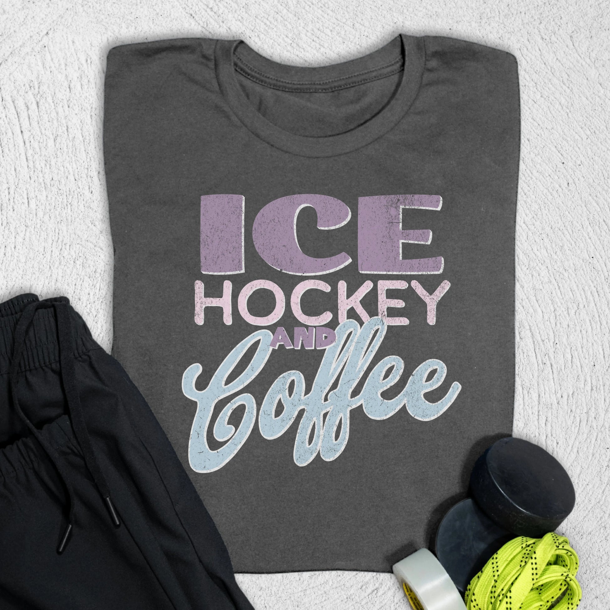 Ice Hockey and Coffee T-Shirt Asphalt / S T-Shirt